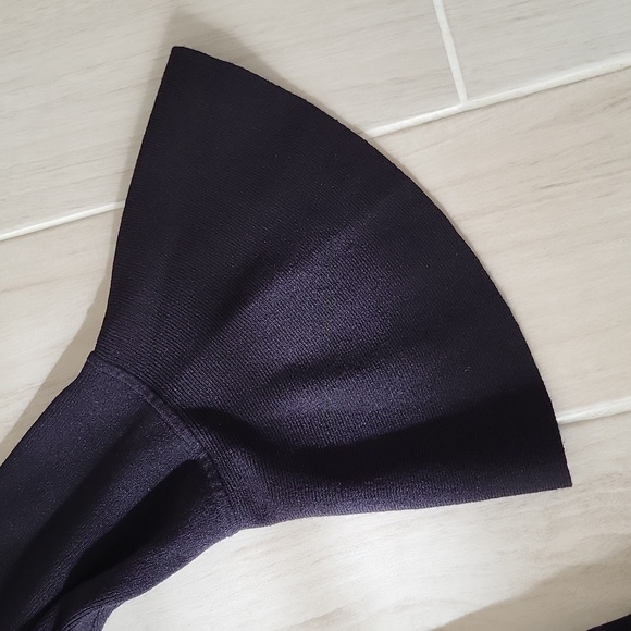 I.N.C International Black Off Shoulder Sweater Top Embroidered Strap Bell Sleeve - Picture 2 of 8